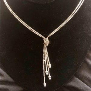 Silpada Sterling Silver FORGET ME KNOT Necklace knotted tassel .925